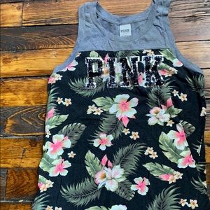 Victoria secret pink tank top with sequence